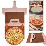 MEGYAD Sliding Pizza Peel: 55 * 40cm Pizzaschieber Schiebe Pizzaschaufel Verschiebbarer Pizzaschieber, Rechteckiger Pizza schieber mit Griff Pizzaschaufel Pizza Zubehör Pizzaheber für Transfers Pizza