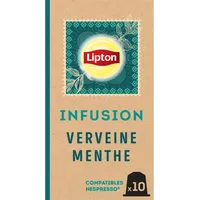 Lipton, Infusion Geschmack Eisenkraut Minze, Frische, Nespresso-kompatible Kapseln, 100 % natürliche Inhaltsstoffe, 10 Kapseln