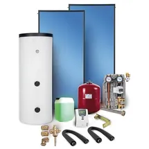 Sunex Solaranlage Paket Warmwasser Flachkollektoren 7,53m2 Solarspeicher 400 l Solar