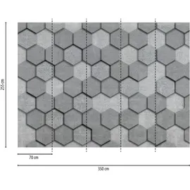 A.S. Création 3D-Tapete Wabenmuster Grau Betonstruktur 2,55 m x 0,02 m 1 St grau 34193
