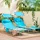 SoBuy Sonnenliege 198 x 62 x 31 cm Blau