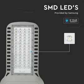 V-Tac Straßenleuchte LED 100 W 13500 lm IP65 grau