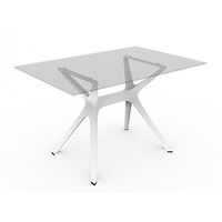 Blanke Design Vela Esstisch, Glas, Weiß, 120 x 80 x 74 cm