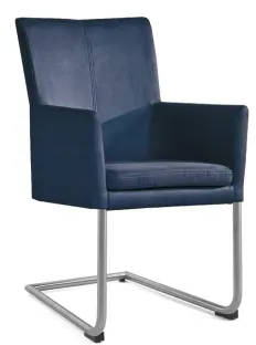 Niehoff Colorado Schwingstuhl AL 642, Rundstahl, Microfaser Nirvana dunkelblau