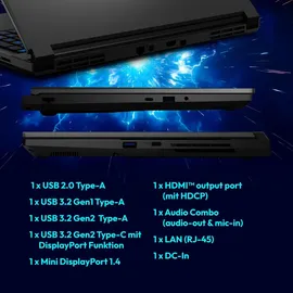 Medion Defender 17 P1 17,3" Intel Core 7 240H 32 GB RAM 2 TB SSD RTX 5060 Windows 11 Grau