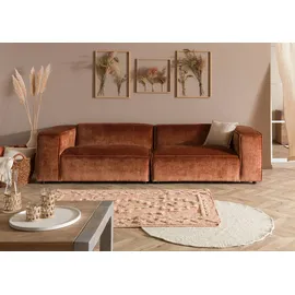 MASSIVMOEBEL24.DE Sofa 3-Sitzer 286x103x69 Cord kupfer VALENCIA