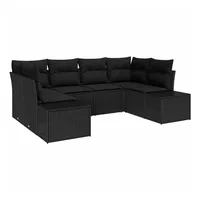 vidaXL Garten-Lounge-Set 6-tlg. schwarz