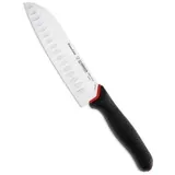 Giesser Santoku Kochmesser mit Kullenschliff, schwarz