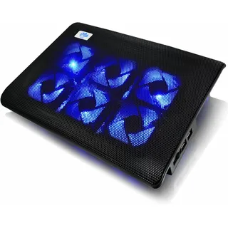 AABCOOLING NC70 - Laptop Ständer mit 6 Lüftern und Blau LED, Stand, Lüfter, Cooling für Notebooks und Consolen Fan Unterlage mit Kühler