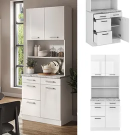 Vicco Küchenzeile R-Line 80 cm Weiß Hochglanz