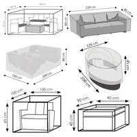 Wehncke Garten Lounge Set Sitzgruppe Garnitur Schutzhülle - Hülle Abdeckung 420D Variante: Für Lounge Möbel Set 1