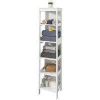 SoBuy Badezimmerschrank mit 5 Regalböden Weiß 30x30x139cm Funktional