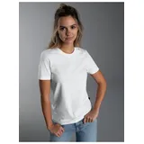 TRIGEMA T-Shirt TRIGEMA "TRIGEMA Slim Fit T-Shirt aus DELUXE Baumwolle", Damen, Gr. M, weiß, Single Jersey, 100% Baumwolle, Basic, normal, Rundhals, Shirts T-Shirt