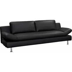 3-Sitzer PLACES OF STYLE "Redding", schwarz, B:221cm H:80cm T:90cm, NaturLEDER - u00bbMadrasu00ab (echtes Rindsleder), Sofas, in Naturleder