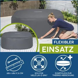 BESTWAY LAY-Z-SPA Xtras EnergySense Thermo-Komplettabdeckung grau 180 x 180 x 71 cm