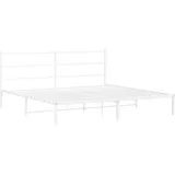 vidaXL Bettgestell mit Kopfteil Metall Weiß 180x200 cm