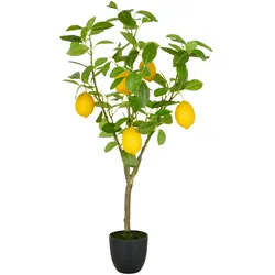 CREATIV green künstliche Pflanze Zitronenbaum im Kunststofftopf, 90cm, grün/gelb