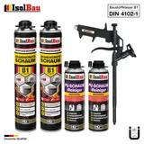 Brandschutzschaum B1 Bauschaum 2x 750ml 2x Reiniger Schaum Montageschaum Pistole