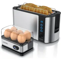 Arendo Langschlitz Toaster Silber