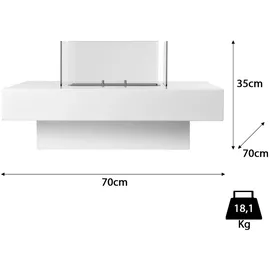 moritz Ethanol Kamin Standkamin I Tisch Kamin I 35 x 70 x 70 cm Cube I 1,5 Liter Brenner I Bioethanol Kamin IEthanol Kaminofen Indoor Outdoor I Inn...