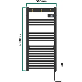pro.tec Handtuchheizkörper Uvdal 500 x 1050 mm 500 W schwarz