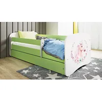 raumhirsch furniture Kinderbett mit Motiv Pferd 80 x 180 cm Holzwerkstoff grün