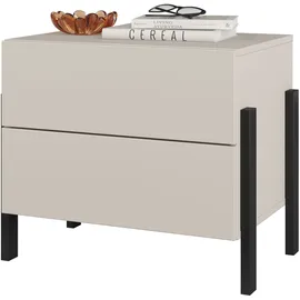 otto home Nachtkommode OTTO HOME "Jukon, Breite 59 cm, moderne Kommode mit zwei Schubladen", kaschmir, B:59cm H:58,8cm T:40cm, FSC-zertifizierter Holzwerkstoff, Melamin, Metall, Sideboards, Nako mit zwei Schubladen, push to open Funktion