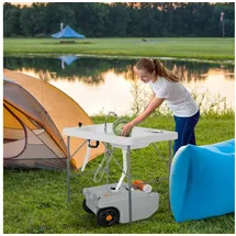 Outsunny Abwasser Rolltank Grau 33 x 26 x 53 cm