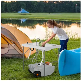 Outsunny Abwasser Rolltank Grau 33 x 26 x 53 cm