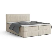 dein schlaf 24 BOXBETT LON IV 160/200 in Cord Creme H4 - Beige
