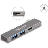 DeLock 3 Port Slim USB Hub mit USB Type-C zu 1 x USB 5 Gbps USB Type-C 2 x USB 5 64275 + 3.0