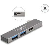 DeLock 3 Port Slim USB Hub mit USB Type-C zu 1 x USB 5 Gbps USB Type-C 2 x USB 5 64275 + 3.0