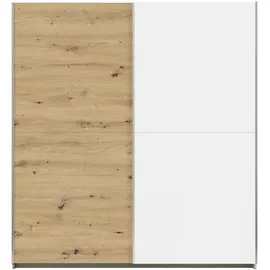 Rauch Schwebetürenschrank RAUCH "Kleiderschrank Schrank Garderobe SATURN mit 3 Ausstattungsvarianten", weiß (alpinweiß, eiche artisan), B:175cm H:191cm T:59cm, Holzwerkstoff, Schränke, Schwebetürenschrank, 3 verschiedene Ausstattungsvarianten Griffe aus Metall