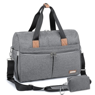 RUVALINO Wickeltasche, Große Weekender-Reise Wickeltasche, stilvoll für Mama und Papa, umwandelbare Babytasche für Jungen und Mädchen mit Wickelauflage, isolierten Taschen (grau)