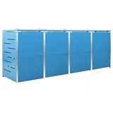 vidaXL Mülltonnenbox für 4 Tonnen 276,5 x 77,5 x 115,5 cm blau