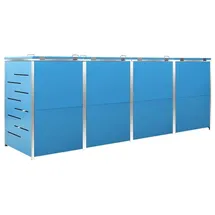 vidaXL Mülltonnenbox für 4 Tonnen 276,5 x 77,5 x 115,5 cm blau
