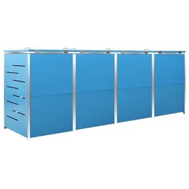 vidaXL Mülltonnenbox für 4 Tonnen 276,5 x 77,5 x 115,5 cm blau