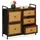 Relaxdays Kommode, 5 Schubladen, Rattanoptik, Flur, Schlafzimmer, HBT 77x85x31,5 cm, Highboard, Metall, braun/schwarz