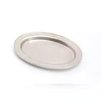 Kerzenteller oval Metall Silber