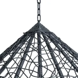 Estexo Polyrattan Hängesessel Hängekorb mit Gestell Rattan Hängestuhl Sessel Anthrazit - Grau