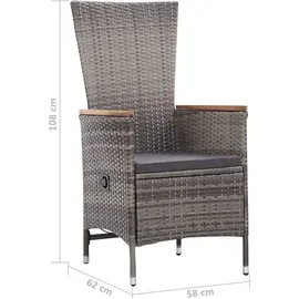 vidaXL Garten-Lounge-Set 3-tlg. grau 3059364