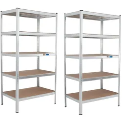 2x Schwerlastregal 180x90x60cm Lagerregal Werkstattregal Weitspannregal Tragl...