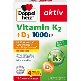 Doppelherz Aktiv Vitamin K2 + D3 1000 I.E. Tabletten 120 St.