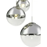 GLOBO Varus 3-flg. 51 cm rund Klar/Chrom glänzend