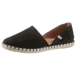 Espadrille VERBENAS "CARMEN SERRAJE", Damen, Gr. 38, schwarz, Veloursleder, klassisch, Schuhe, Schlupfschuh, Sommerschuh, Loafer mit typischem Jute-Rahmen