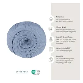 SCHIESSER Spannbettlaken Jersey 100 x 200 cm blau