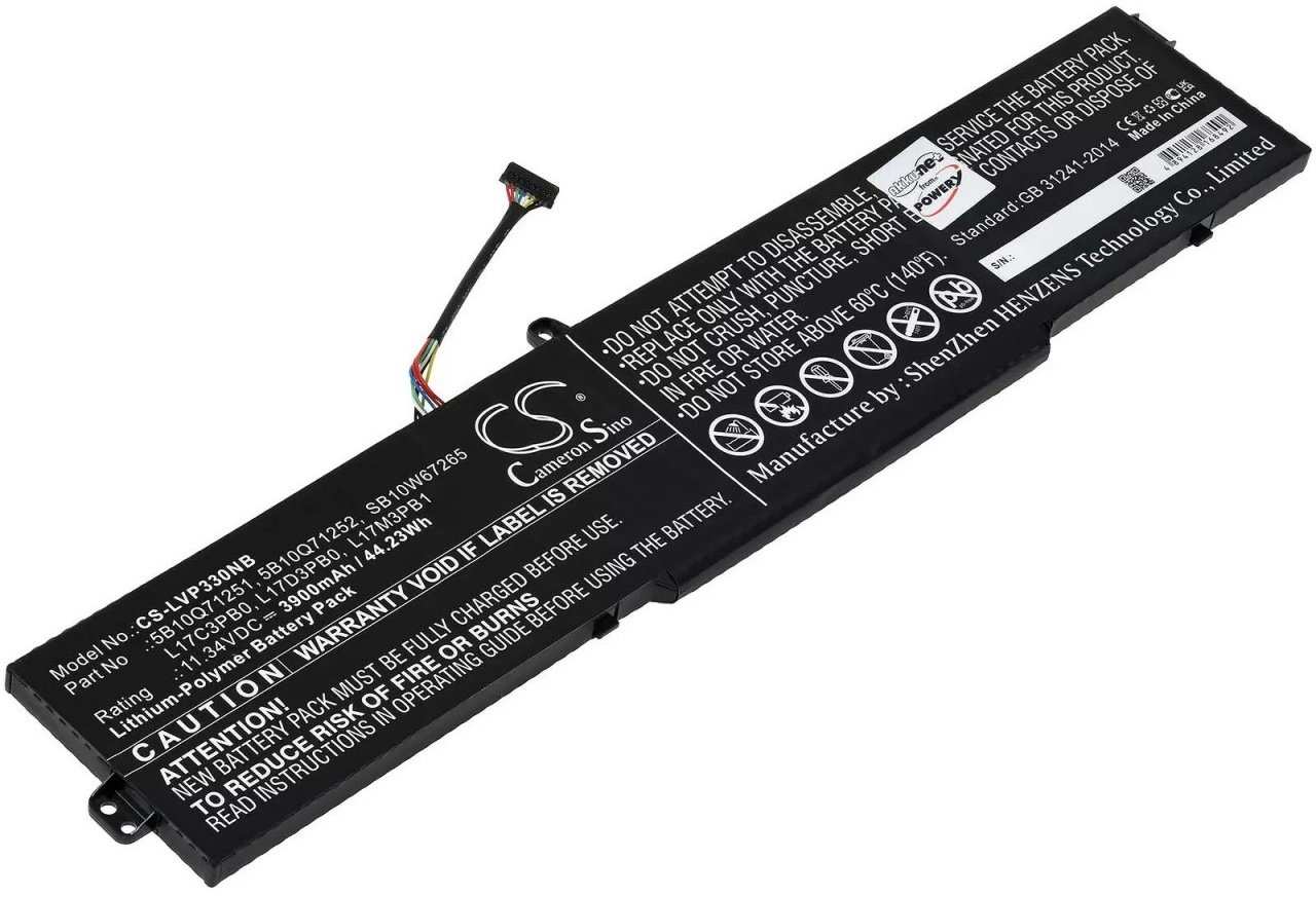 Akku für Laptop Lenovo IdeaPad 330-15ICH(81FK003XM), Ideapad 330-15ICH(81FK0041GE), Typ L17M3PB1 - 11,34V - 3900 mAh