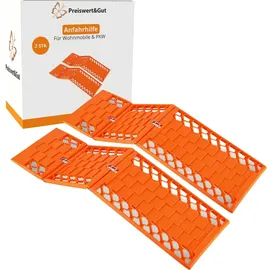Preiswert & Gut Sandbleche 2er Set 60 cm faltbar 30 t – 17,5 cm breit – robuste Traktionshilfe für Wohnmobil PKW SUV, in Orange – Pre...
