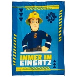 Wohndecke Kuscheldecke Fleece Decke, Feuerwehrmann Sam blau