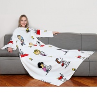 Kanguru la coperta con le maniche Peanuts Fleecedecke, Polyester, WEISS MIT AERMELN, 140x180 cm